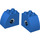 Duplo Bleu Brique 2 x 3 x 2 avec Incurvé Côté avec Yeux (11344 / 13870)