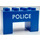 Duplo Blue Brick 2 x 4 x 2 with 2 x 2 Cutout on Bottom with &quot;Police&quot; (6394)