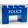 Duplo Blue Brick 2 x 4 x 2 with 2 x 2 Cutout on Bottom with &quot;Police&quot; (6394 / 82597)