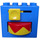 Duplo Blue Brick 2 x 4 x 3 with Red/Yellow Rotating Disc and Yellow Handle