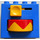 Duplo Blue Brick 2 x 4 x 3 with Red/Yellow Rotating Disc and Yellow Handle