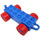 Duplo Blauw Auto Chassis 2 x 6 met Rood Wielen (Gesloten trekhaak)