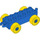 Duplo Blau Auto Chassis 2 x 6 mit Gelb Räder (Moderne offene Anhängerkupplung) (10715 / 14639)