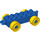 Duplo Bleu Auto Châssis 2 x 6 avec Jaune roues (Attelage ouvert moderne) (10715 / 14639)