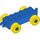 Duplo Blue Car Chassis 2 x 6 with Yellow Wheels (Open Hitch) (10715 / 14639)