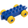 Duplo Bleu Voiture Châssis 2 x 6 avec Jaune roues (Attelage ouvert) (10715 / 14639)