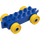 Duplo Bleu Voiture Châssis 2 x 6 avec Jaune roues (Attelage ouvert) (10715 / 14639)