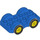 Duplo Blue Car with Black Wheels and Yellow Hubcaps (11970 / 35026)
