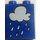 Duplo Brick 1 x 2 x 2 with Rain Cloud without Bottom Tube (4066)