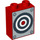 Duplo Brick 1 x 2 x 2 with Target on Silver Background without Bottom Tube (4066 / 95384)