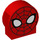 Duplo Brick 1 x 3 x 2 with Round Top with Spiderman Face with Cutout Sides (14222 / 22721)