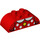 Duplo Steen 2 x 4 met Gebogen Zijkanten met Rood en Wit spotty Jurk Top met Geel button (43810 / 98223)