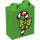 Duplo Leuchtend grün Backstein 1 x 2 x 2 mit Candy cane und green bow mit Unterrohr (15847 / 33348)