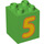 Duplo Leuchtend grün Backstein 2 x 2 x 2 mit &#039;5&#039; (13168 / 31110)