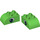 Duplo Bright Green Brick 2 x 3 with Curved Top with Eye with Small White Spot (10446 / 13858)