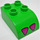 Duplo Verde brillante Ladrillo 2 x 3 con Parte superior curva con Rosa Triángulos (2302 / 45014)