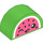 Duplo Fel groen Steen 2 x 4 x 2 met Gebogen bovenkant met Watermelon Gezicht (31213 / 101567)