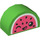 Duplo Bright Green Brick 2 x 4 x 2 with Curved Top with Watermelon Face (31213 / 101567)