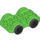 Duplo Bright Green Car with Black Wheels and Silver Hubcaps (11970 / 35026)