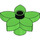 Duplo Fel groen Bloem met 5 Angular Bloemblaadjes (6510 / 52639)