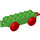 Duplo Verde brillante Tren Carriage con Rojo Ruedas y Moveable Gancho (64668 / 73357)