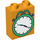 Duplo Bright Light Orange Brick 1 x 2 x 2 with Alarm Clock without Bottom Tube (4066 / 53171)