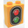 Duplo Bright Light Orange Brick 1 x 2 x 2 with Traffic Light without Bottom Tube (49564 / 52381)