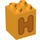 Duplo Bright Light Orange Brick 2 x 2 x 2 with Letter &quot;H&quot; Decoration (31110 / 65919)