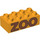 Duplo Bright Light Orange Brick 2 x 4 with Brown &#039;Zoo&#039; (3011 / 54593)