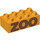 Duplo Klar Ljus Orange Kloss 2 x 4 med Brun &#039;Zoo&#039; (3011 / 54593)