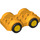 Duplo Helles Licht Orange Auto mit Schwarz Räder und Gelb Hubcaps (11970 / 35026)
