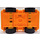 Duplo Helles Licht Orange Auto mit Schwarz Räder und Gelb Hubcaps (11970 / 35026)