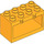 Duplo Naranja claro brillante Marco 2 x 4 x 2 con Bisagra sin agujeros en la base (18806)