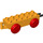 Duplo Orange clair brillant Train Carriage avec rouge roues et Moveable Crochet (64668 / 73357)