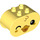 Duplo Bright Light Yellow Brick 2 x 4 x 2 with Rounded Ends with Winking Duck Face (6448 / 84808)