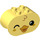 Duplo Bright Light Yellow Brick 2 x 4 x 2 with Rounded Ends with Winking Duck Face (6448 / 84808)