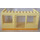 Duplo Giallo chiaro brillante Building 6 x 12 x 5 con Centro Porta Opening e Due Finestra Openings con Bright Chiaro Arancione Parte inferiore Modello