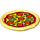 Duplo Amarillo claro brillante Placa con Pepper pizza (27372 / 29313)