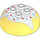 Duplo Bright Light Yellow Round Brick 4 x 4 with Dome Top with Multi-coloured Stars (29051 / 110186)