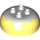 Duplo Jaune clair brillant Rond Brique 4 x 4 avec Dome Haut avec blanc Haut (5825 / 98220)