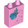 Duplo Bright Pink Brick 1 x 2 x 2 with Fairy Godmother with Wand and Dust without Bottom Tube (4066 / 75549)