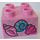 Duplo Fel roze Steen 2 x 2 met Sea Shells (3437 / 12664)