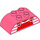 Duplo Coral Brick 2 x 4 with Curved Sides with Hearts and Dungarees (98223 / 105441)