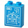 Duplo Azzurro scuro Mattoncino 1 x 2 x 2 con House Blueprint con tubo alla base (15847 / 68652)