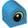 Duplo Dark Azure Brick 2 x 2 x 2 with Curved Top with White Spot and Lime Circled Eye Looking Left (3664 / 43796)