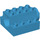 Duplo Dark Azure Brick 4 x 4 x 2 with Horizontal Rotation Pin (29141)