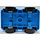 Duplo Dark Azure Wheelbase 2 x 6 with White Rims and Black Wheels (35026)