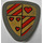 Duplo Dark Gray Shield with Red Stripes and Hearts