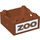Duplo Dark Orange Box with Handle 4 x 4 x 1.5 with &#039;Zoo&#039; crate (47423 / 56437)