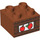 Duplo Dark Orange Brick 2 x 2 with Wood Box and Two Apples (47718 / 53484)